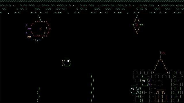 “Asciiquarium”